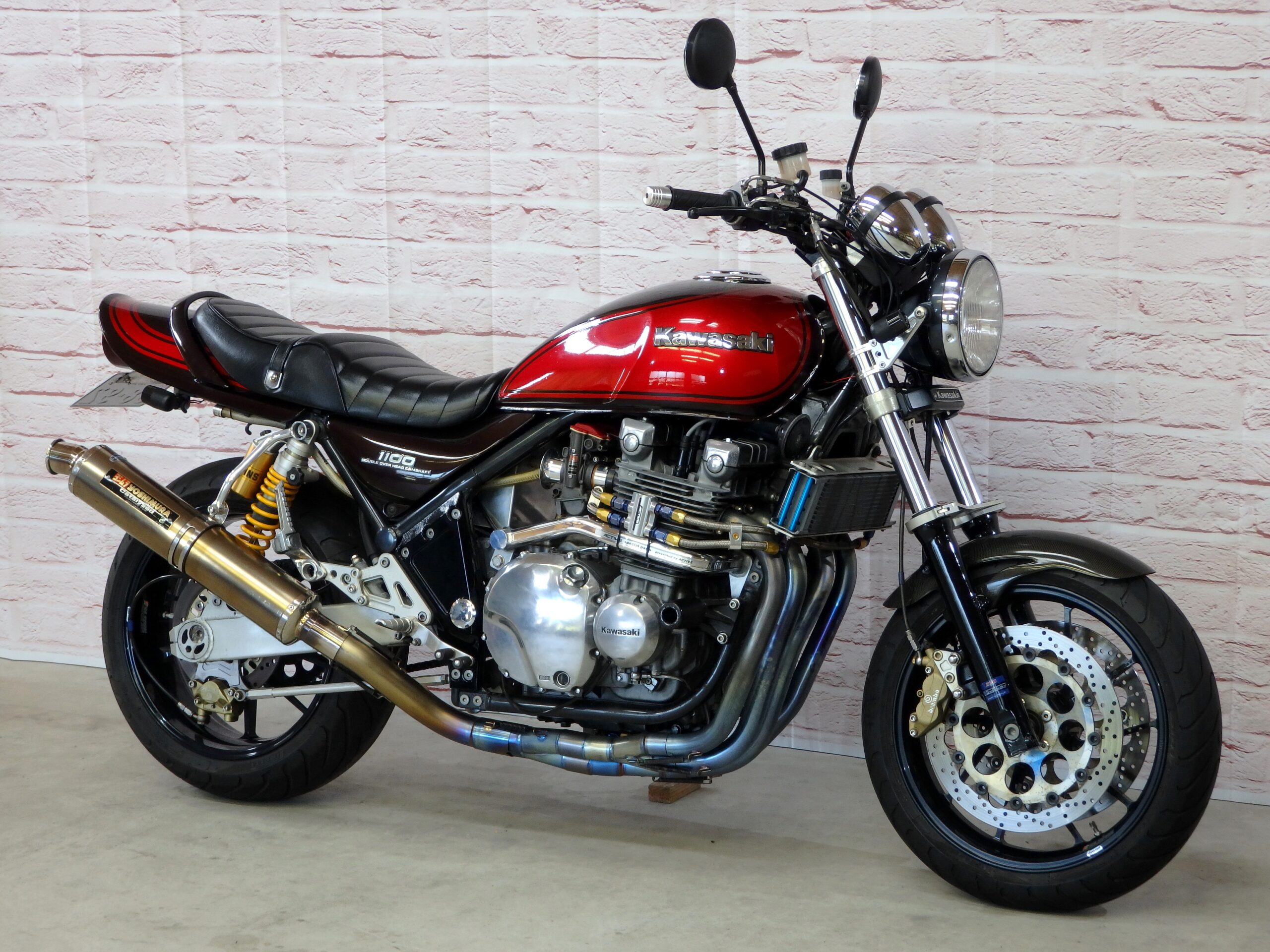 良品 ゼファー1100 OVERレーシング マフラー フルエキ アルミ ZRT10A オーバーレーシング ゼファー1100RS ヨシムラ KERKER ノジマ  ZEPHYR1100 4in1 手曲げチタンEXマフラー (カットOILパン無し) | NOBLEST